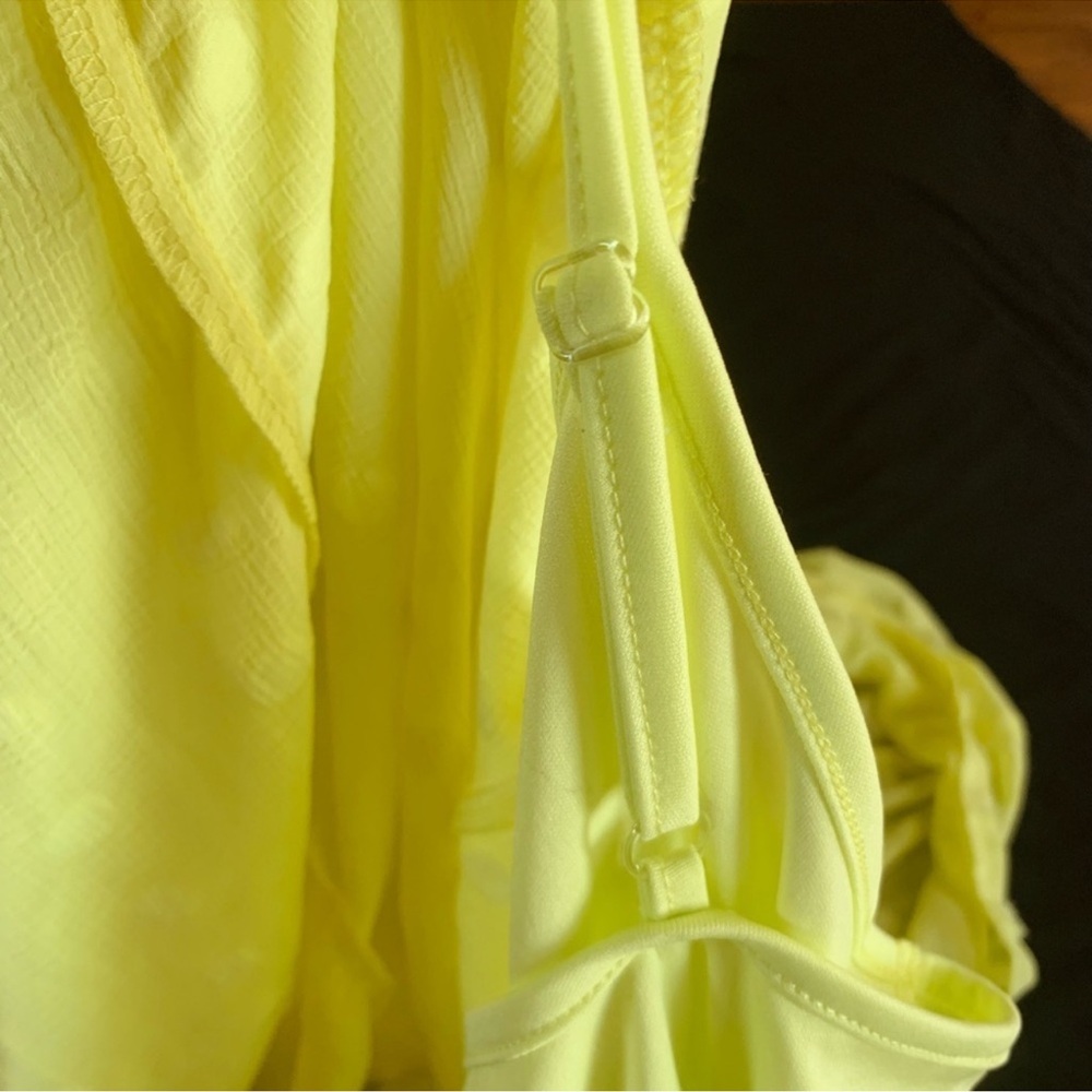 Swiss Dot Babydoll Dress Bright Neon size Large - Picture 7 of 10